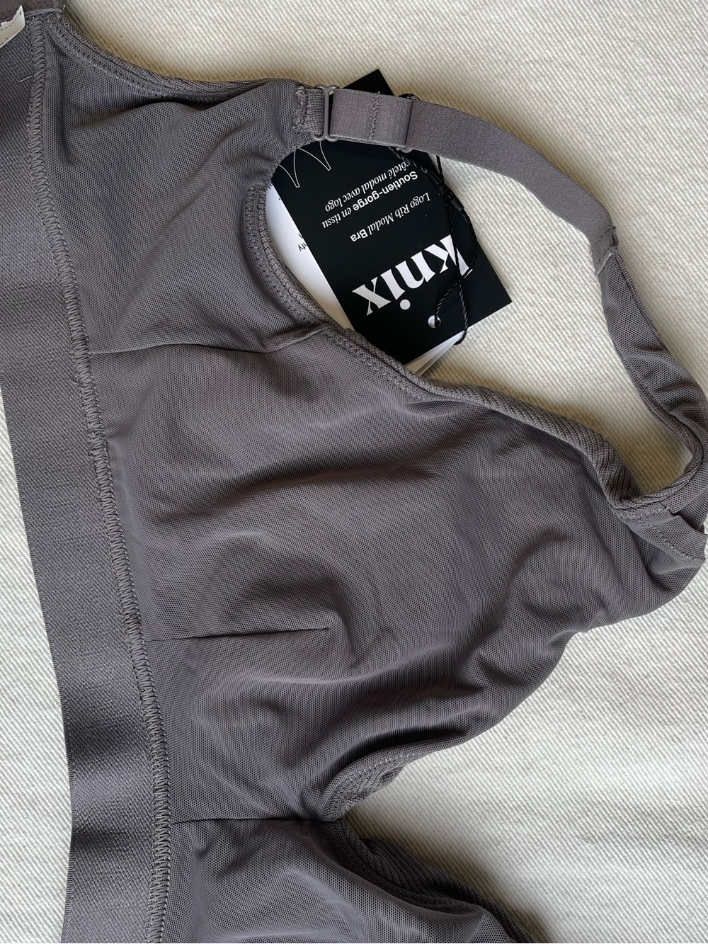Knix Logo Rib Modal Bra Grey - Picture 11 of 12